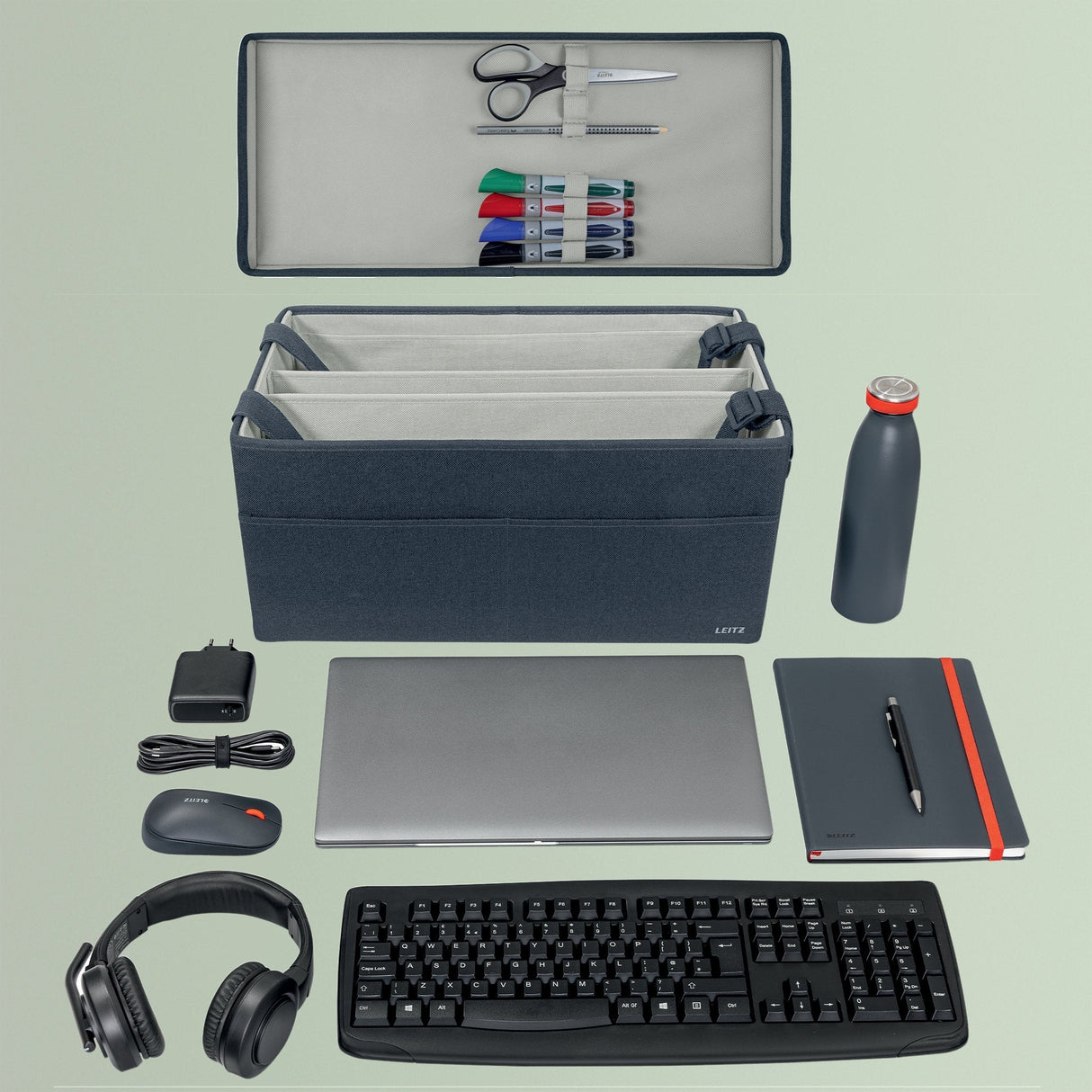 Leitz Desking Work Bag With Lid Gris 200x260x465 Wxhxd