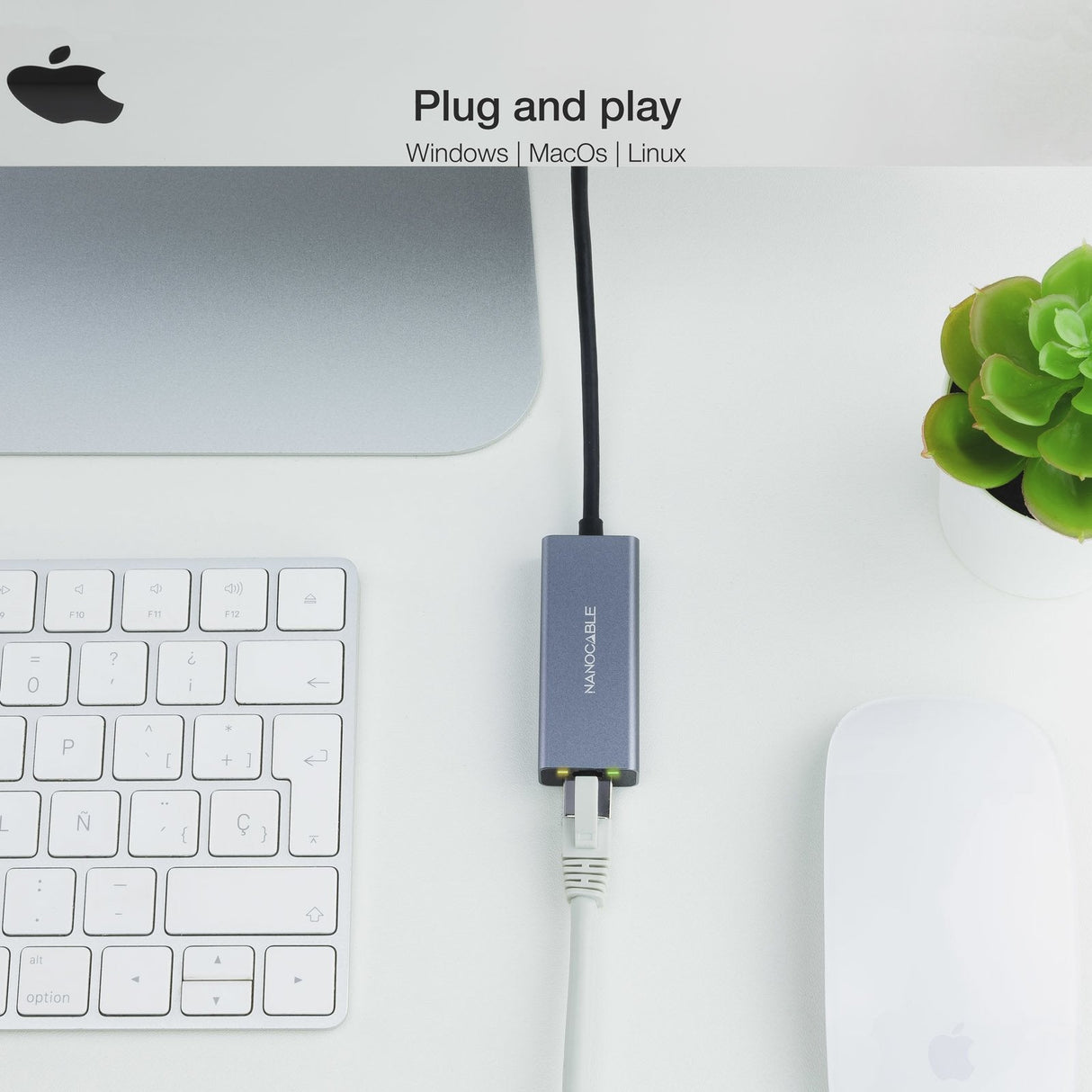 Nanocable Adaptador De Red Usb-C A Ethernet Gigabit 10/100/1000 Mbps
