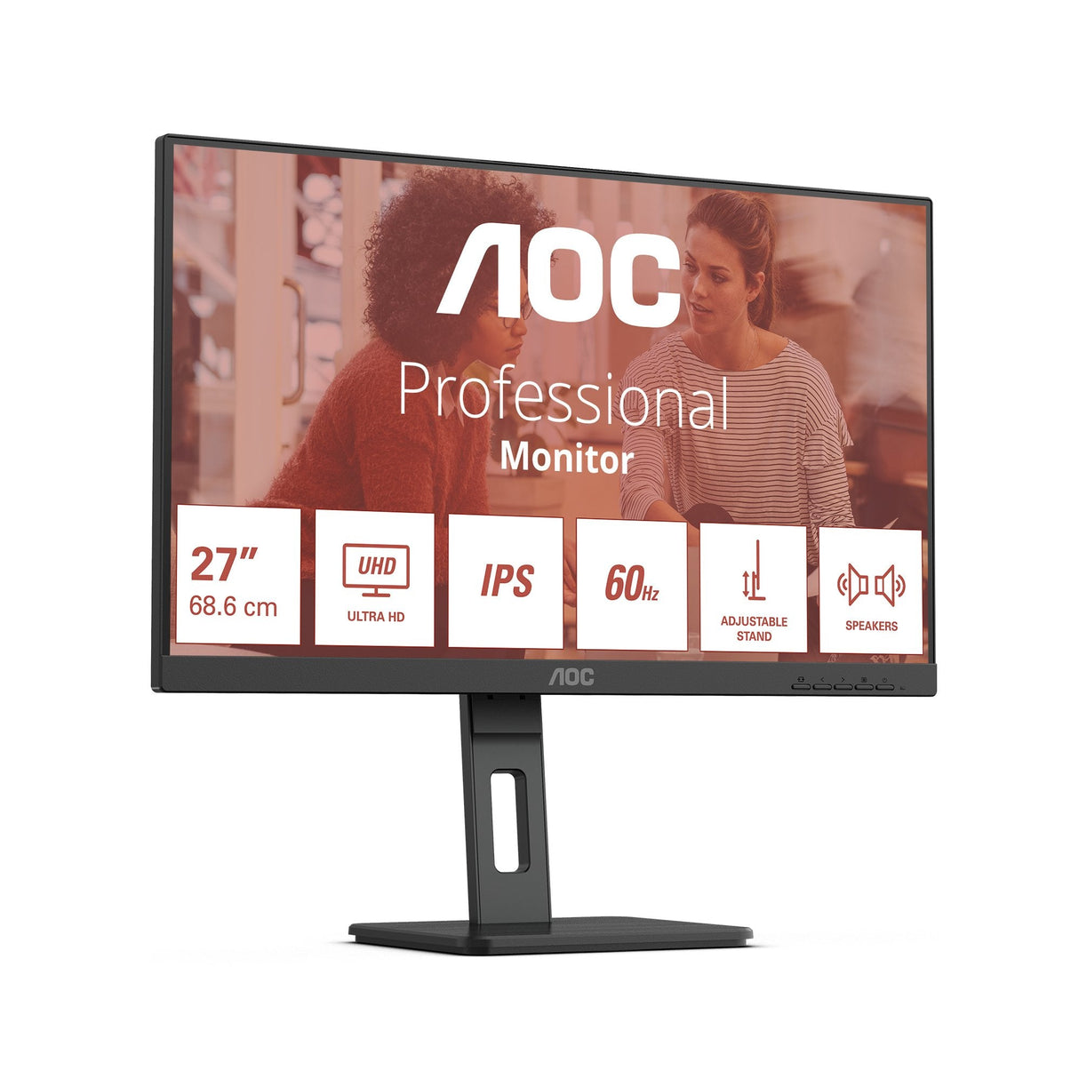 Monitor Aoc  27" U27e3uf 16:09 2xhdmi+Dp+Usb 4k Lift Negro