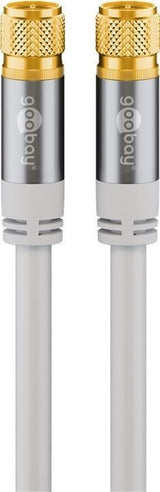 Cable De Antena Sat Goobay Tipo 135db , Conector F > Conector F Blanco, 2 Metros 70600