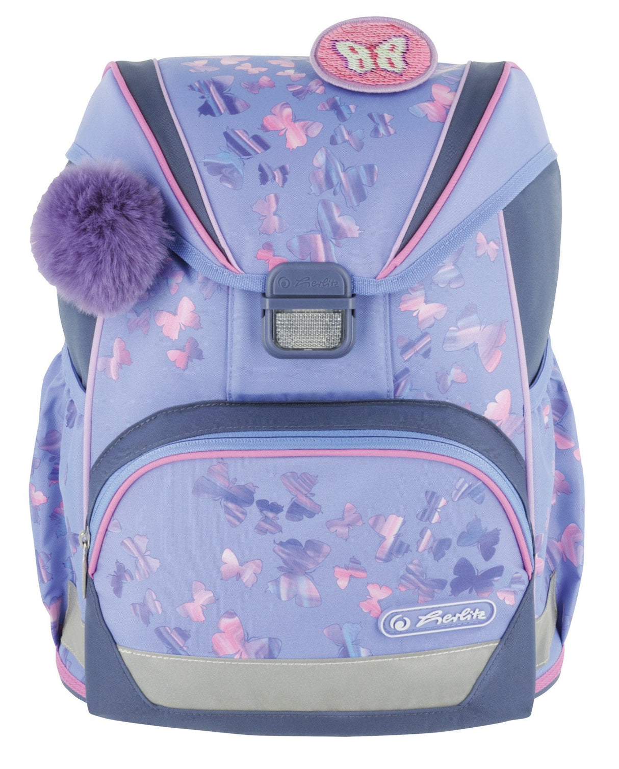Mochila Escolar Herlitz Ultralight Violeta/Rosa, Estuche Estudiante Con 16 Piezas, Mocasines Ovalados, Bolsa De Deporte, 2 Aplicaciones 50046157