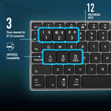 Ngs Fortune-Bt Teclado Multidispositivo Inalambrico Usb Bluetooth - Portugues - Silencioso - Teclas X-Type - Bateria