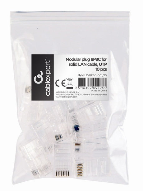 EAN 8716309096447 - Gembird LC-PTU-01/10 conector 8P8C RJ45 Transparente imagen 2