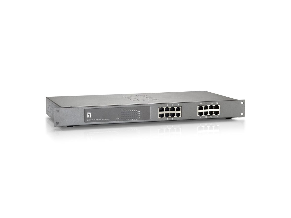 Levelone Switch 16x Ge Gep-1621             19" 240w 16xpoe+