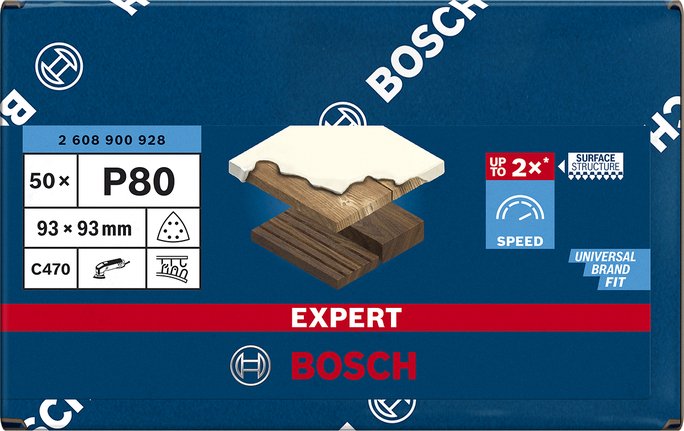 Hoja De Lija Bosch Professional Expert C470, 93 Mm, K80 50 Piezas, Para Lijadora Delta 2608900928