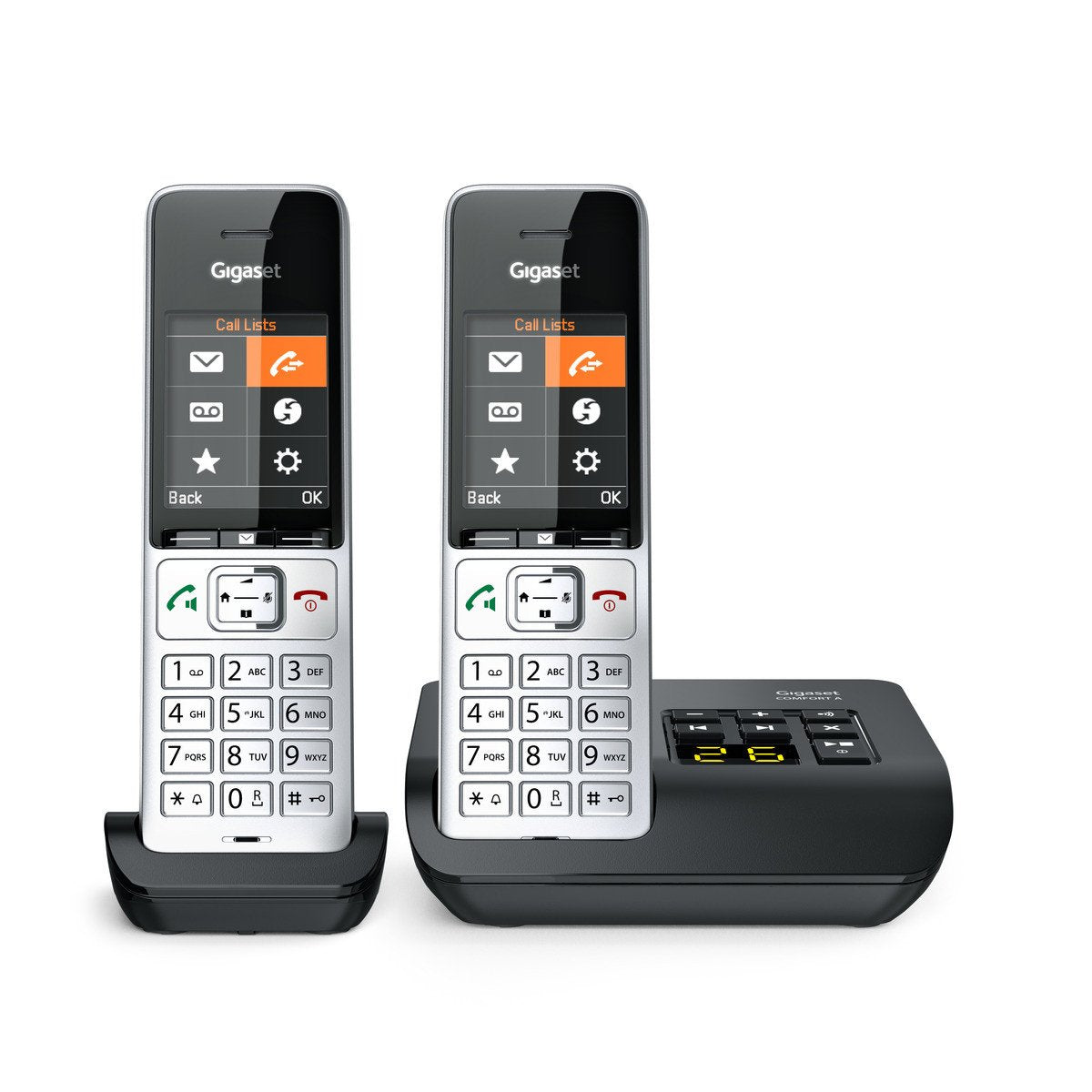 Gigaset Comfort 500a Duo Teléfono Dect/Analógico Identificador De Llamadas Negro, Plata