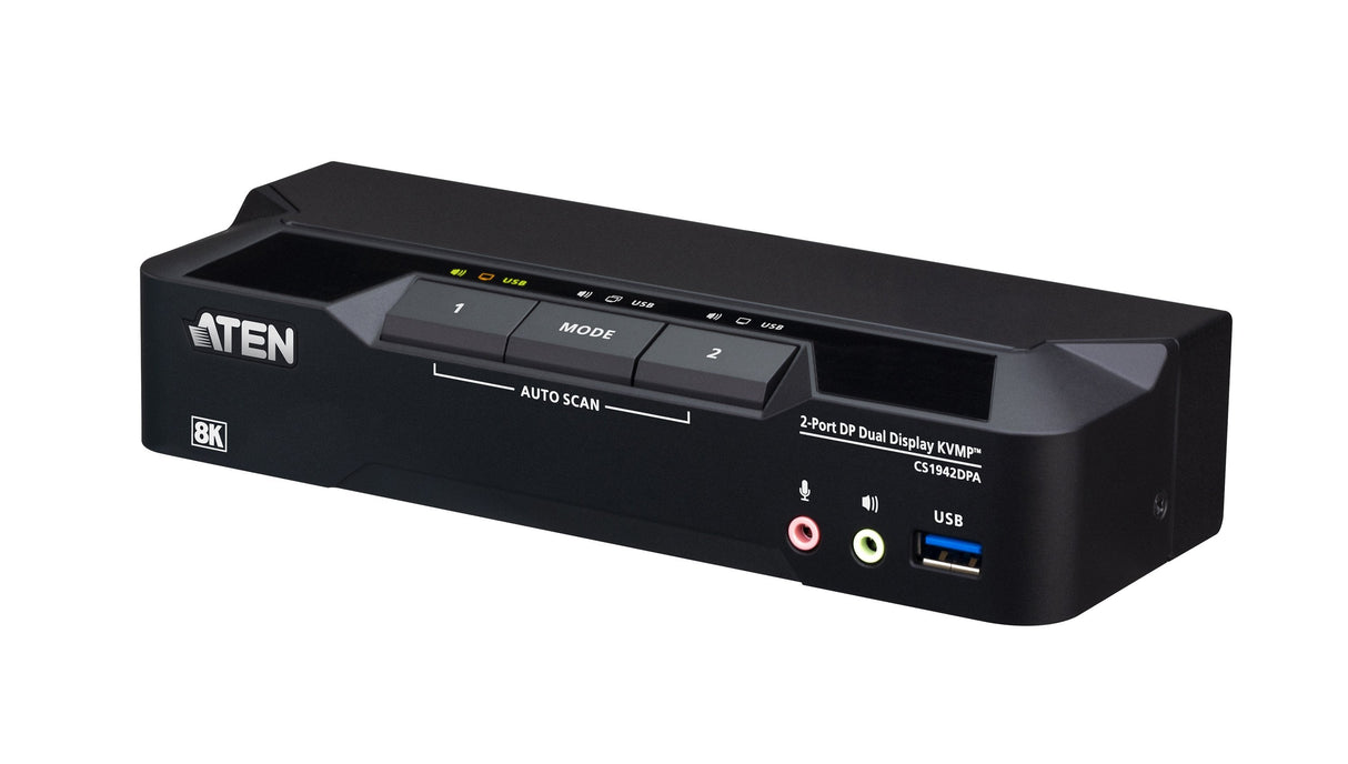 Switch Kvmp Displayport 8k Dual Display Usb 3.0 De 2 Puertos (Cables Incluidos)