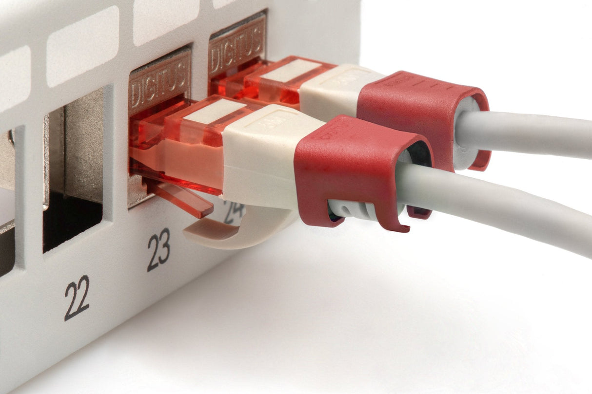 Clips Para Cable Rj 45 Color Rojo, 100 Uds