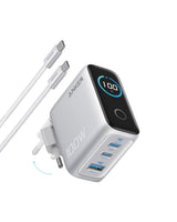 Cargador Anker 100w 3 Puertos Smart Display Plata