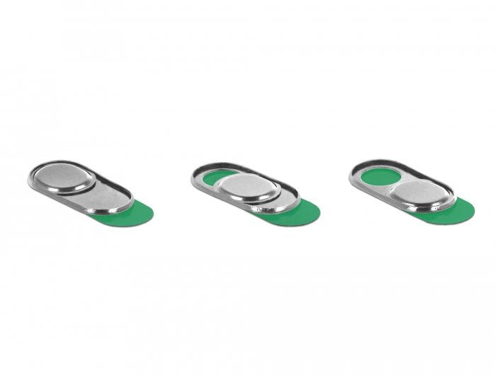Delock 20656 Cubierta De Cámara Web Para Laptop, Tableta Y Teléfono Inteligente, Paquete De 3, Plata