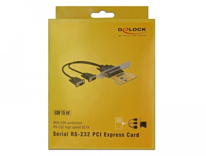 Delock Pci Express Card - 2 X Serial Rs-232 High Speed 921k Esd Protection