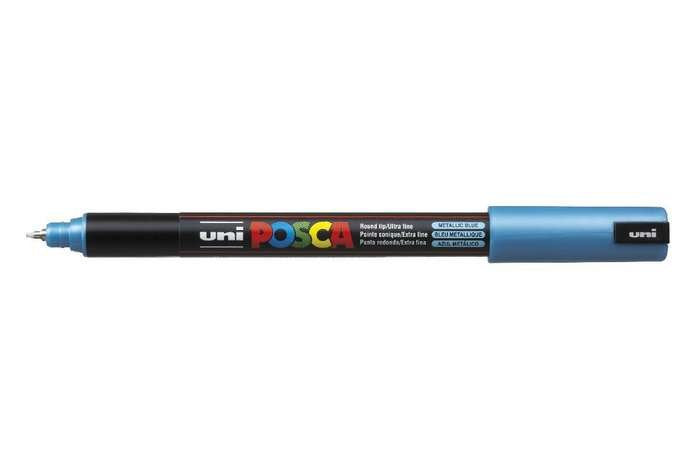 Posca Marcador  Pc-1mr No Permanente Punta Extrafina 0.7mm Azul Metálico