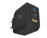 Cargador Enchufable De 3 Puertos Icy Box Ib-Ps103-Pd, Usb-A + 2x Usb-C Negro, Pd 3.0 65 W + Qc 3.0 36 W 61115
