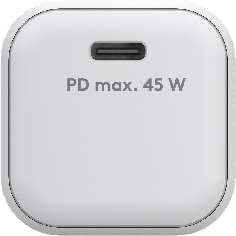 Cargador  45w Usb 1 Puert. Usb-C Blanco Gan Pd Salida Lateral Tamaño Nano Goobay