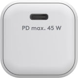 Cargador  45w Usb 1 Puert. Usb-C Blanco Gan Pd Salida Lateral Tamaño Nano Goobay