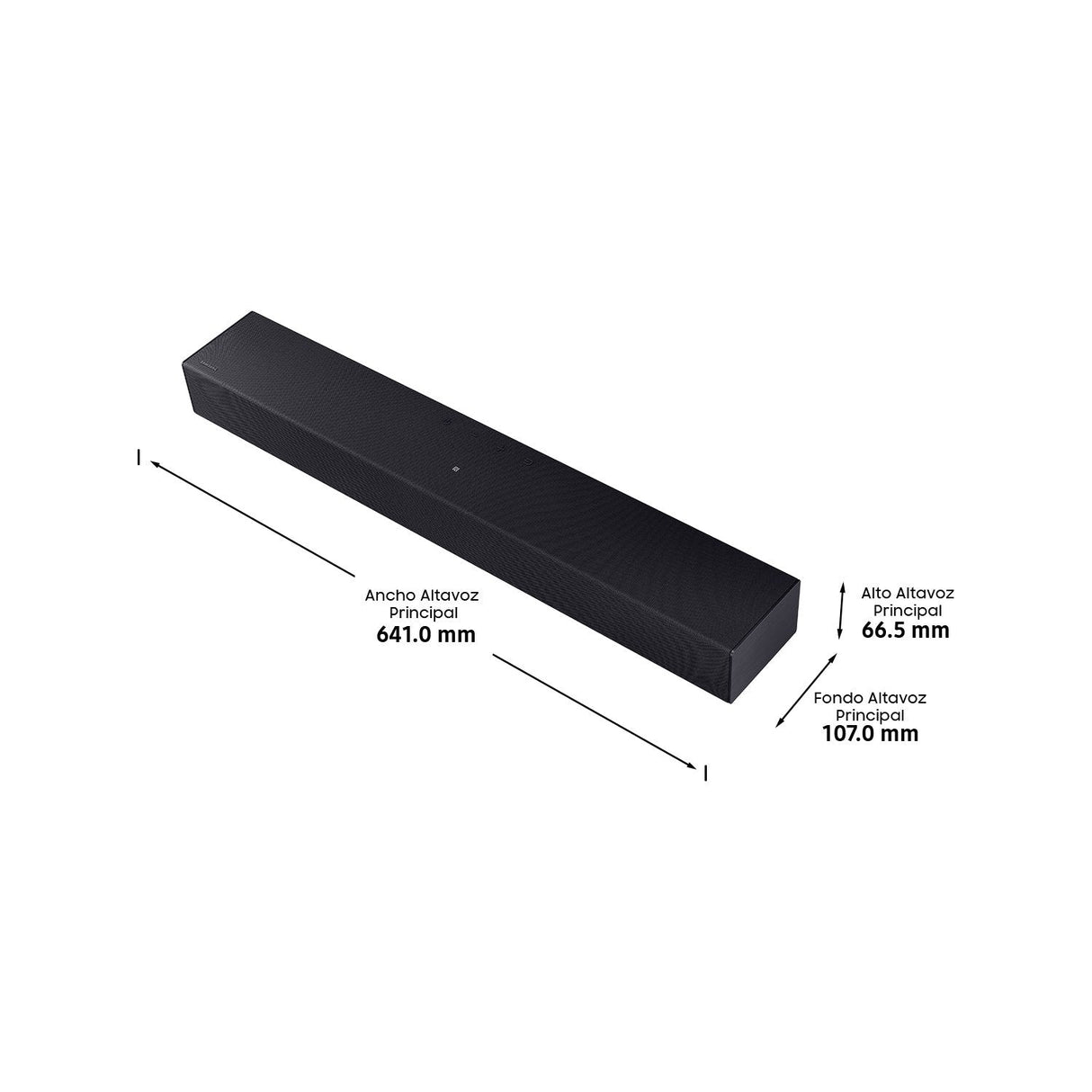 Barra De Sonido Samsung Hw-B400f/Zf  2.0 40w - Dolby 2.0 - Bluetooth 4.2, Usb, Hdmi, Audio Optico - Mando A Distancia -