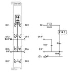 Wago 753-430 8-Kanal-Digitaleingang,Dc 24 V,3ms, Lichtgrau