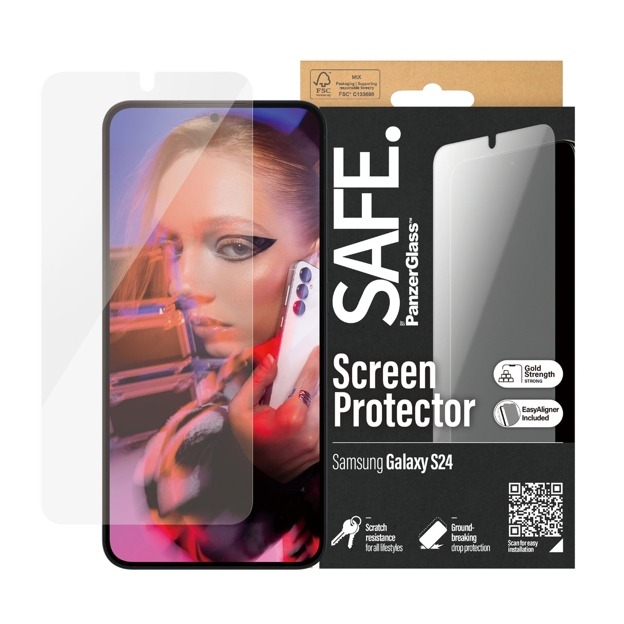 EAN 5711724956669 - PanzerGlass SAFE. by ® Screen Protector Samsung Galaxy S24 | Ultra-Wide Fit w. EasyAligner Protector de p imagen 2