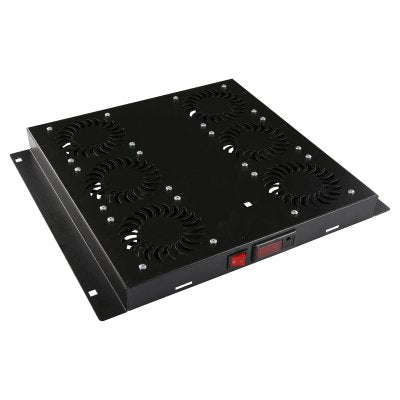 6 Fans, Digital Thermostat  Controlled Fan Module Black