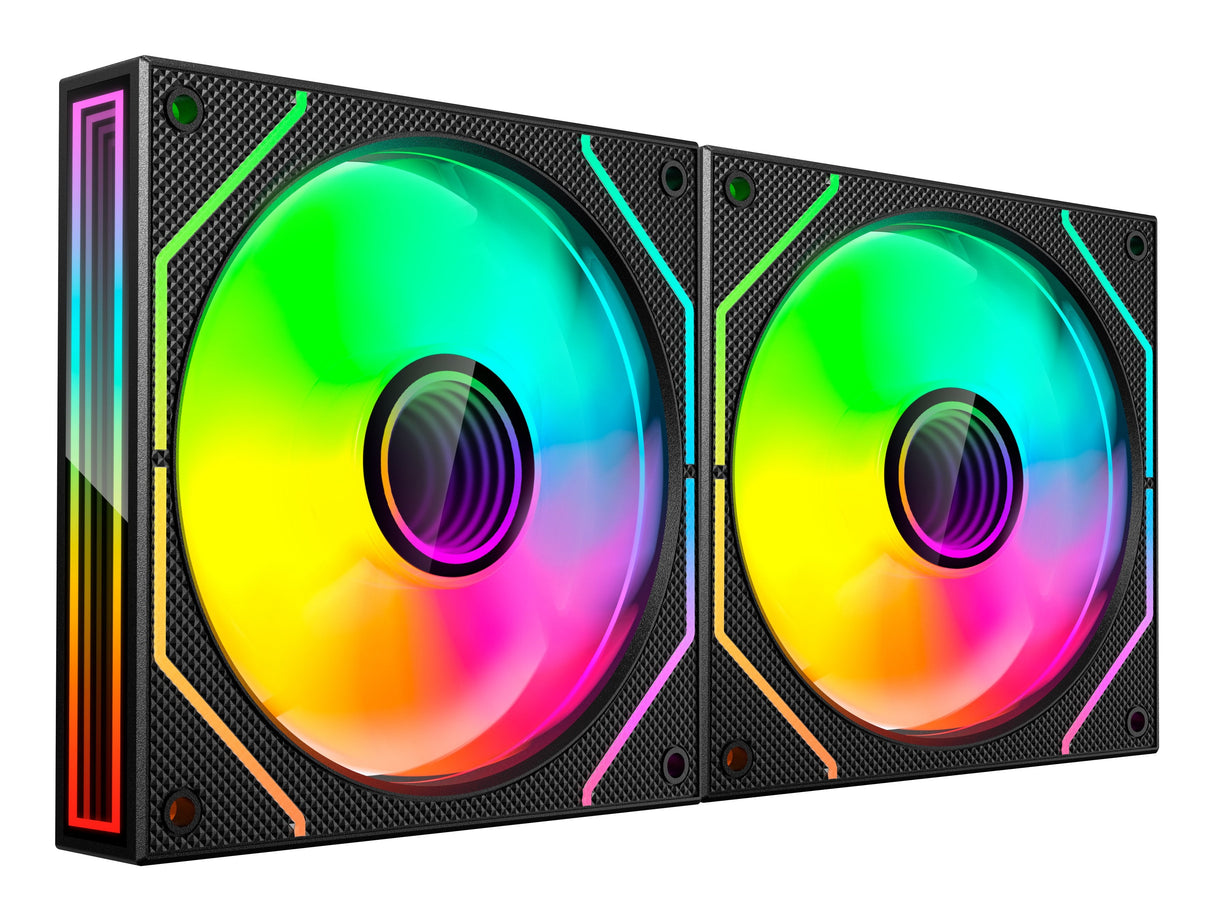 Kit 2 Ventiladores Auxiliar Mf-3d Pro Negro Mars Gaming <Div Class='Especificaciones'>. 2x Ventiladores 120mm / Argb / Control Remoto /  Hasta 1600 Rpm.