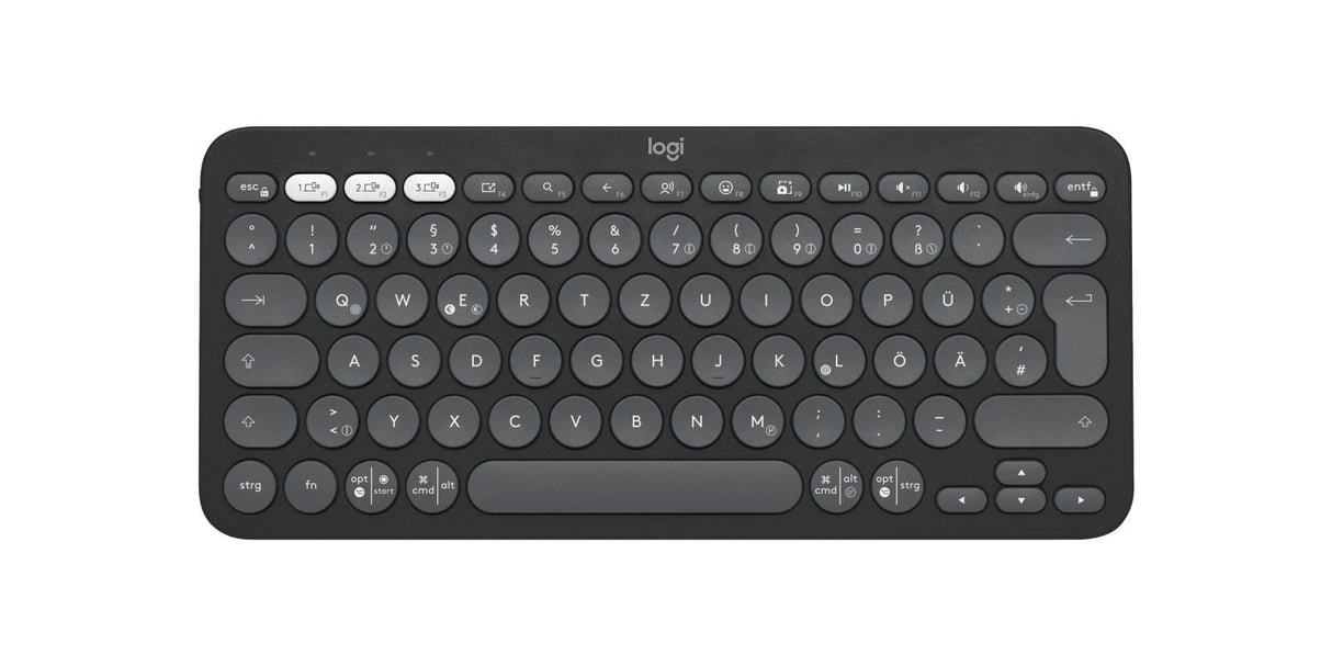 Teclado Alemán Logitech Pebble Keys 2 K380s Rf Wireless + Bluetooth Qwertz Grafito