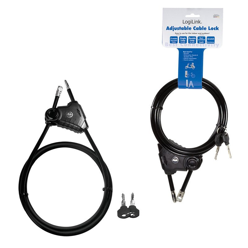 Logilink Sc0220 Candado Para Bicicleta Cable Antirrobo Negro 2 M