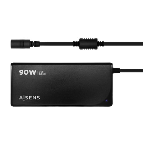 EAN 8436574707120 - AISENS ASLC-90WAUTO-BK adaptador e inversor de corriente Interior 90 W Negro imagen 1