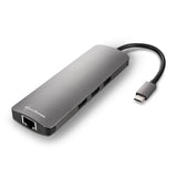Hub Usb Sharkoon 3x3.0 Tipo C,Rj45 Lector Tarjetas,Hdmi Gris