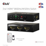 EAN 8719214472719 - CLUB3D 3 to 1 HDMI 8K60Hz Switch interruptor KVM Negro imagen 9
