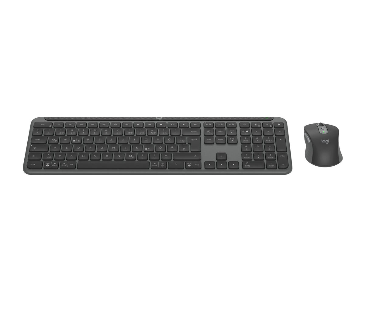 Teclado Alemán + Ratón Logitech Mk950 Signature Slim Rf Wireless + Bluetooth Qwertz Grafito