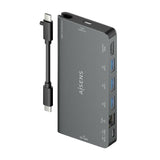 Aisens Usb-C Dock 8 En 1 - Usb-C A 1xhdmi - 1xrj45 - 3xusb-A - 1xusb-C Datos+Pd - 1xsd - 1xmicro Sd - 10cm - Gris