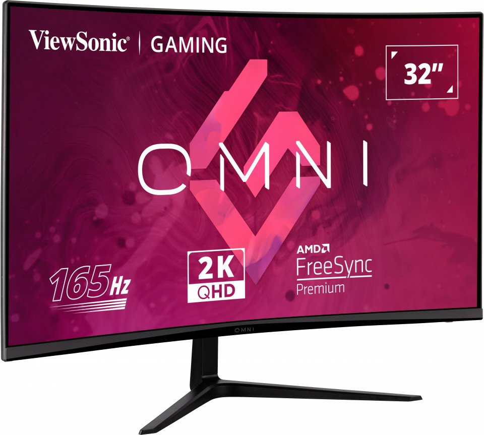 Viewsonic Omni Gaming Vx3218c-2k - Led Monitor - Gaming - Curved - 32 [31.5 Viewable] - 2560 X 1440 Qhd @ 165 Hz - Va - 250 Cd/M² - 1 Ms - Hdmi, Displayport - Speakers