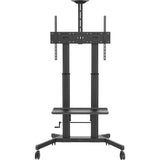 Soporte De Suelo Para Pantalla Profesional Vision Garantía De Por Vida Carro De Acero Para Pantallas De 55-100" Con Tamaños Vesa De Hasta 800 X 600 Manivela Para Ajustar La Altura Ajuste De Inclinación Estante Grande Para Portátil O Barra D