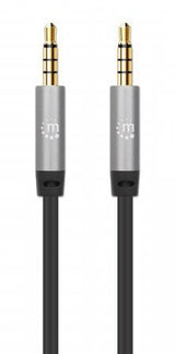 EAN 0766623355995 - Manhattan 355995 cable de audio 2 m 3,5mm Negro, Plata imagen 3