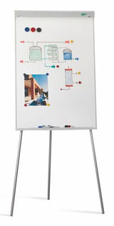 Faibo Pizarra/Caballete Metalico 700x1020mm - Superficie Magnetica - Bandeja Para Rotuladores - Incluye Sistema De