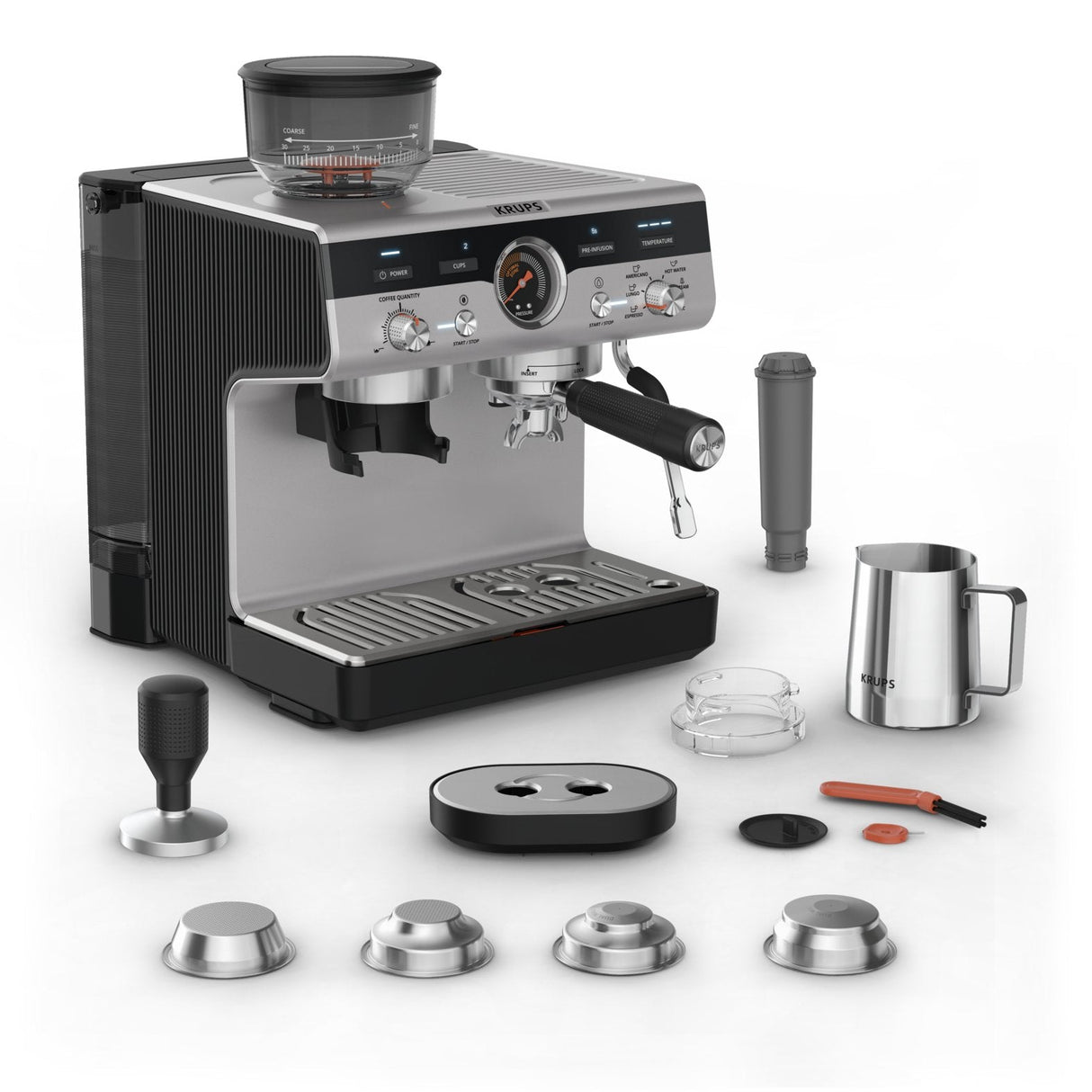 Krups Xp801t Precision Espressomaschine, Negro/Silber