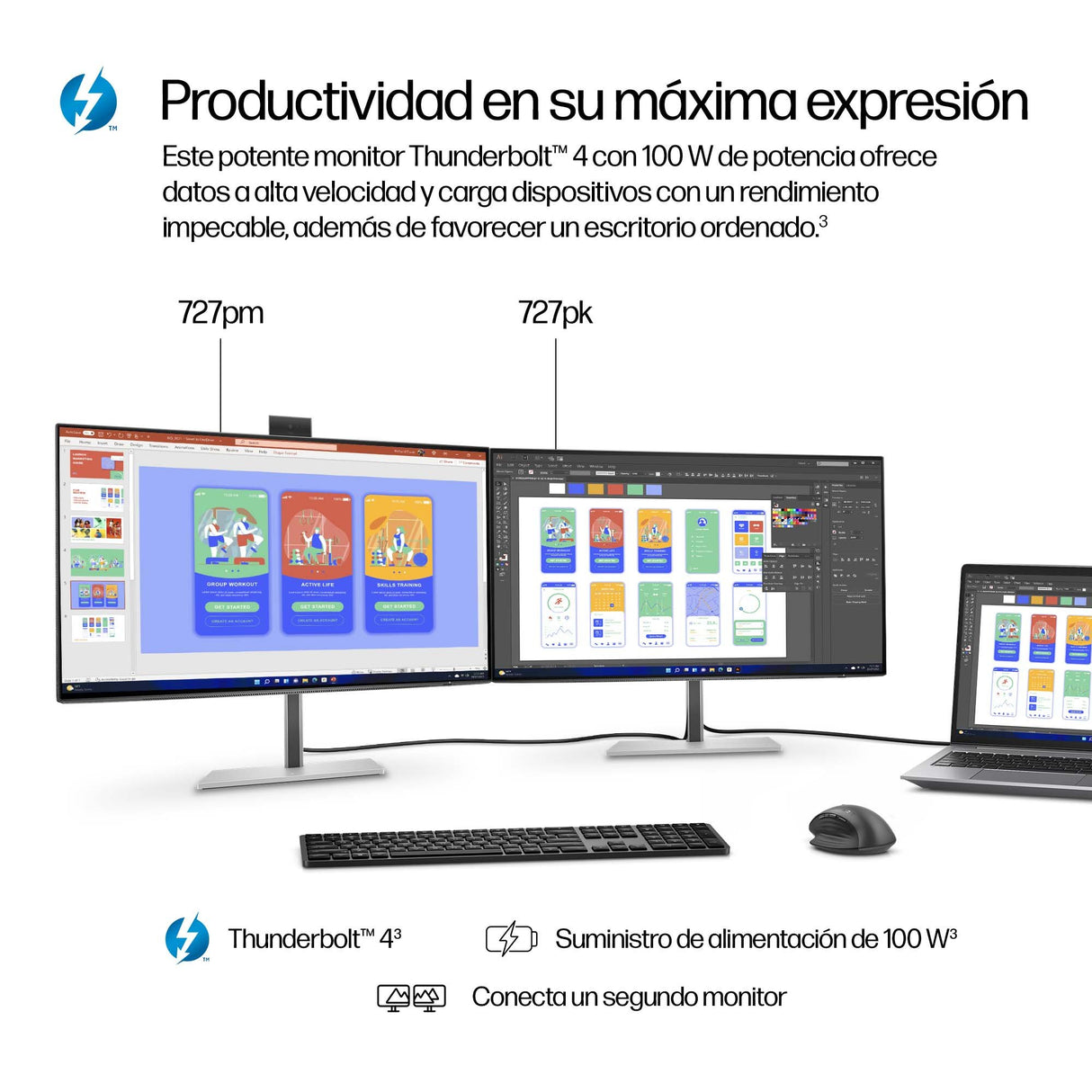 EAN 5715063470220 - HP Series 7 Pro 27 inch 4K Thunderbolt 4 Monitor - 727pk pantalla para PC 68,6 cm (27") 3840 x 2160 Pixel imagen 7