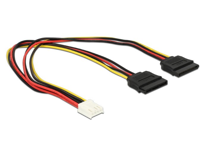 Delock Cable Power 4 Pin Floppy Hembra > 2 X Sata 15 Pin
