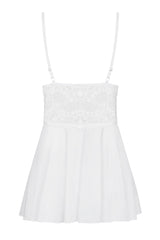 Babydoll Y Tanga Color Blanco Talla (Interno):S/M