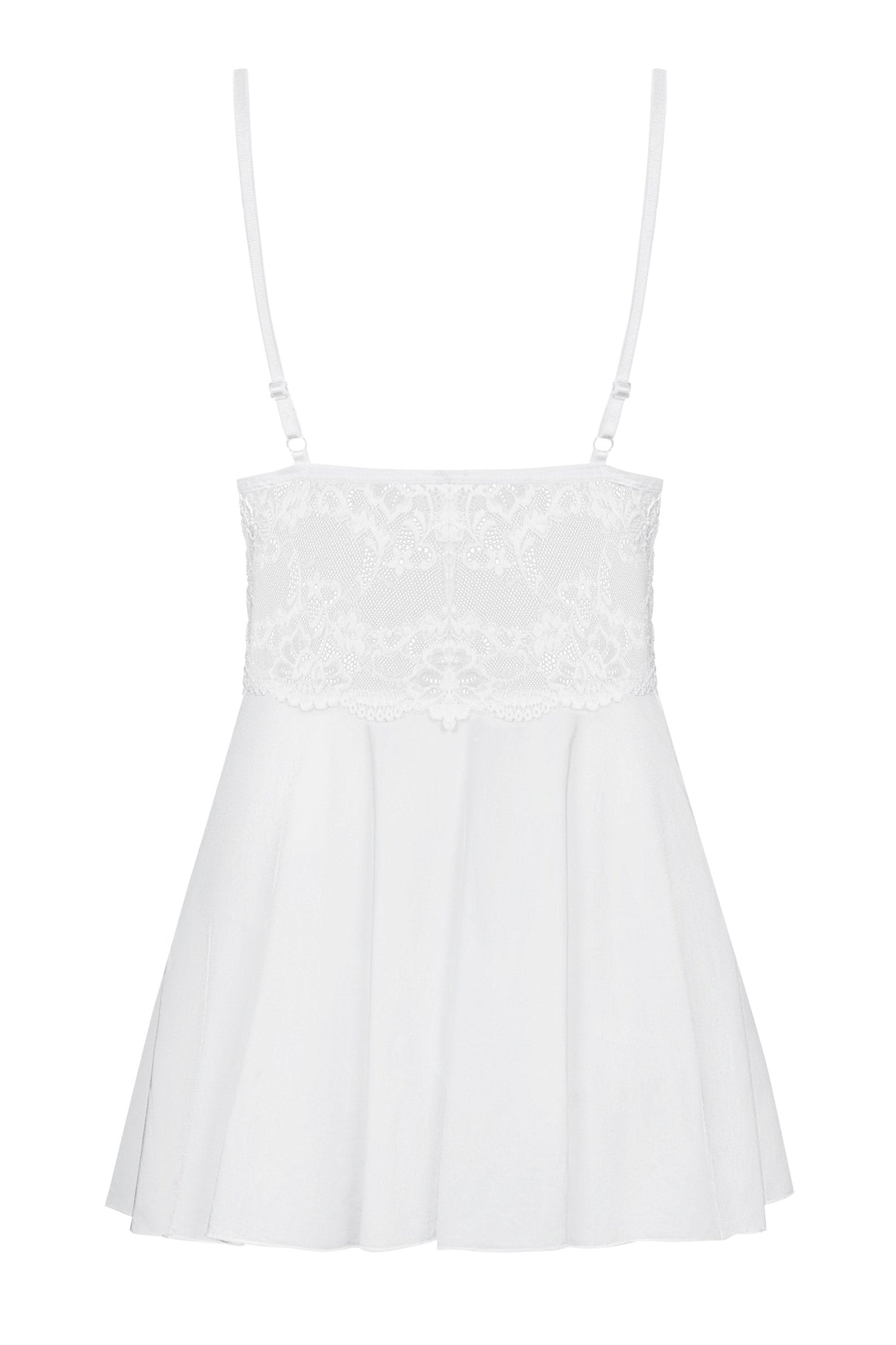 810-Bab-2 Babydoll Y Tanga Color Blanco Talla (Interno):L/Xl