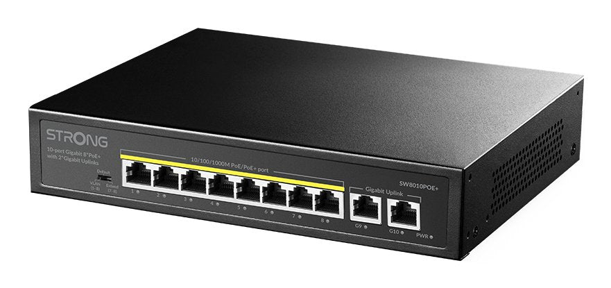 EAN 9120072379062 - Strong SW8010POE+ switch Gigabit Ethernet (10/100/1000) Energía sobre Ethernet (PoE) Escritorio Negro imagen 5