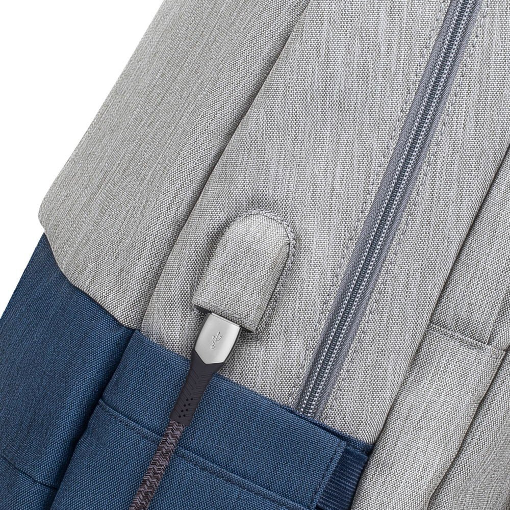 Mochila Riva Nb Prater 17.3" 7567 Gris/Azul Oscuro