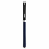 Pluma Estilográfica Waterman Hémisphère | Lacado Negro Y Azul Con Adornos De Paladio | Plumín Fino De Acero Inoxidable | Estuche De Regalo