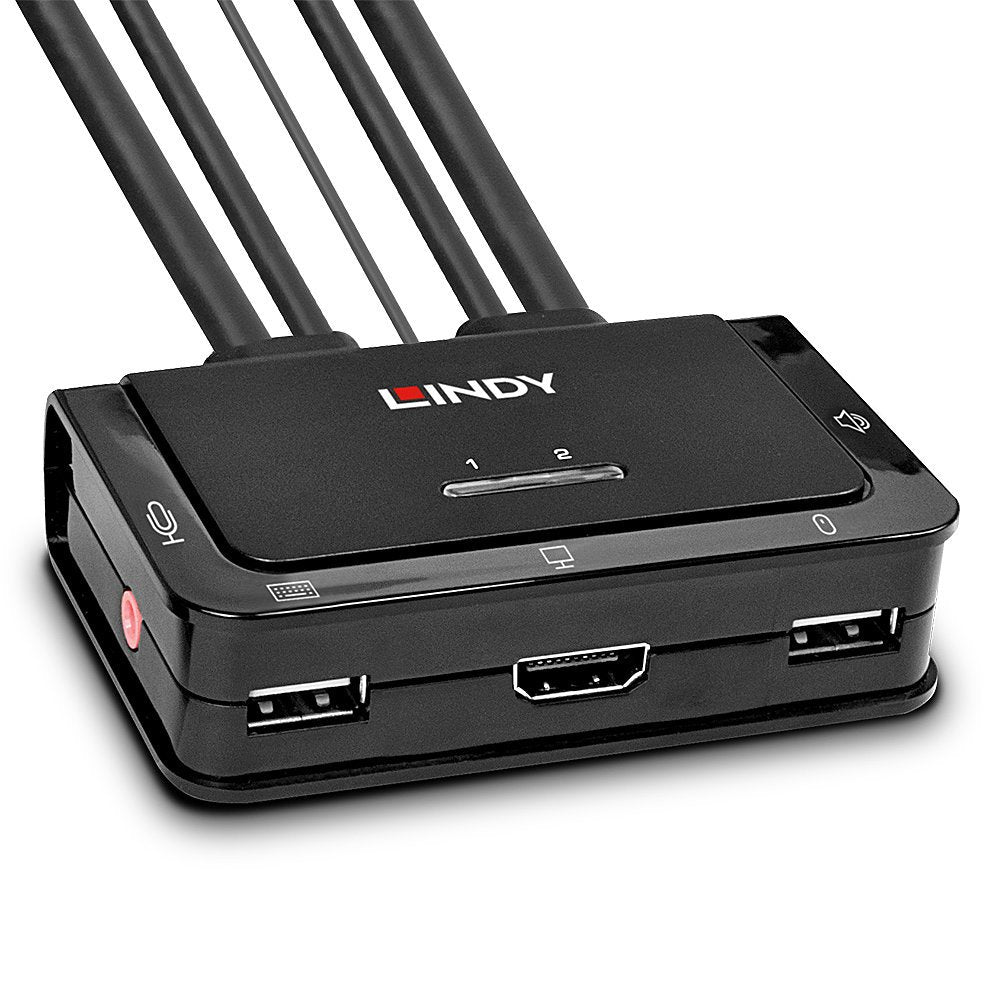 Lindy Conmutador Kvm Hdmi 10.2g, Usb 2.0 Y Audio