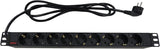 48,26cm 19pulgadas Regleta De Enchufes 9vías Negro 2m
