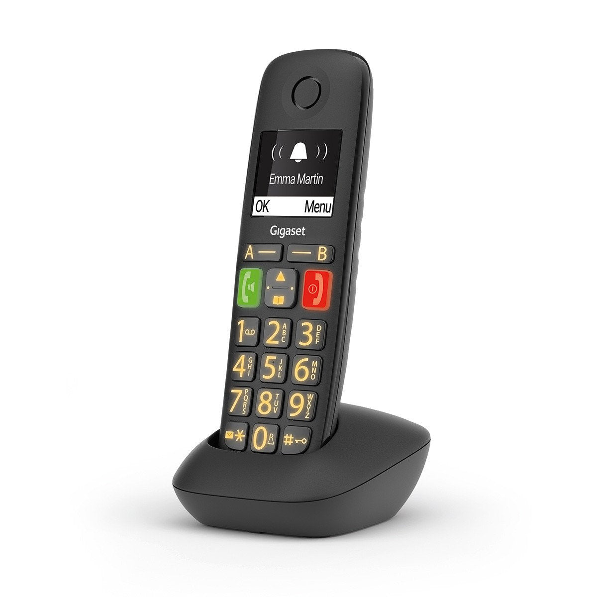 Gigaset E290hx, Teléfono Dect, Terminal Inalámbrico, Altavoz, 150 Entradas, Negro