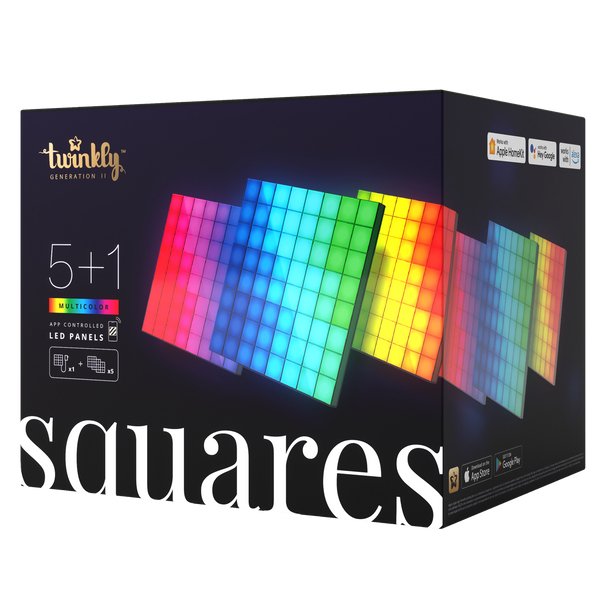 Twinkly Squares Panel Inteligente Negro Wi-Fi/Bluetooth