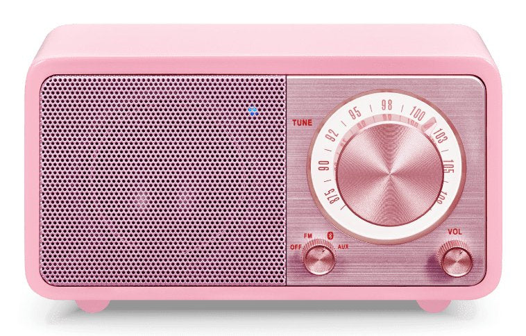 Sangean Wr-7 Rosa Radio Analógica Sobremesa Fm Bluetooth Batería Li-Ion Recargable