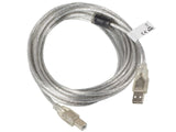 Lanberg Cable Usb 2.0 Am-Bm Con Ferrita Transparente 5m