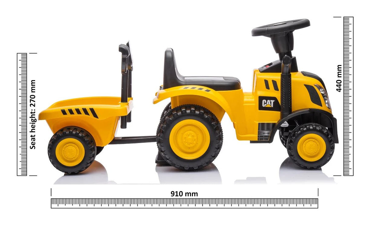 Jamara Rutscher Caterpillar Traktor Con Anhänger 2in1 Amarillo